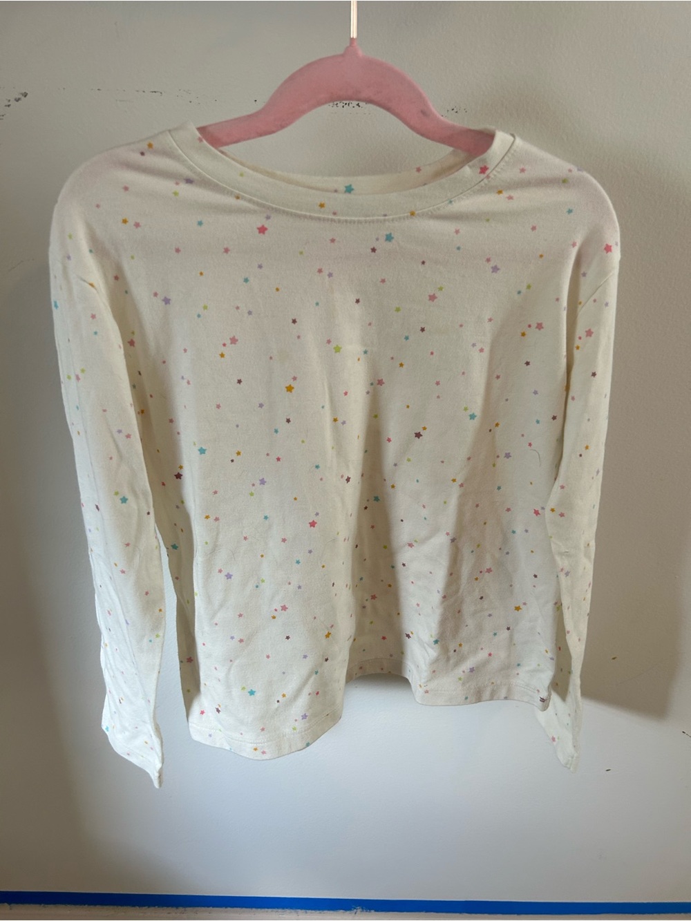 Cat & Jack Cream Long-Sleeve Tee with Multicolor Star Print